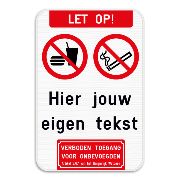 Informatiebord met 2 pictogrammen - Eigen tekst