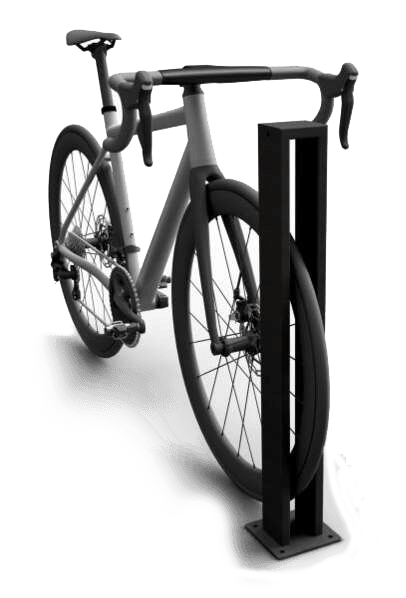 Fietsbeugel staal zwart voor 1 fiets  - 95x95x800mm