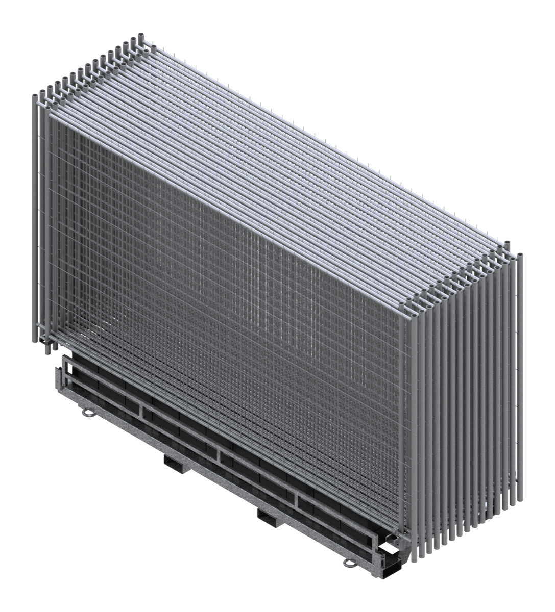 Set 30 stuks bouwhekken staal - 3500x2000 mm met baakvoeten en transportbok