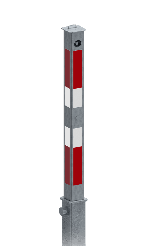 Inzinkbare parkeerpaal 70x70mm - Handbediend