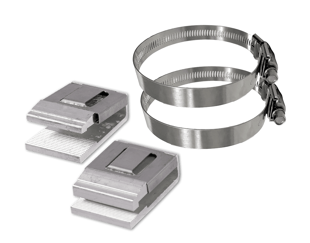 Verstellbare Rohrschelle mit einem Edelstahl Klemmband - Alform