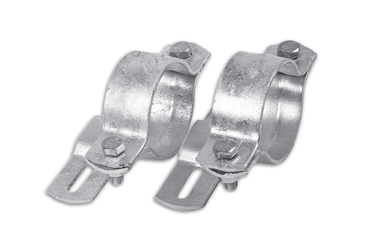 Rohrschellen 76 mm Set - Flache Verkehrsschild Halterung