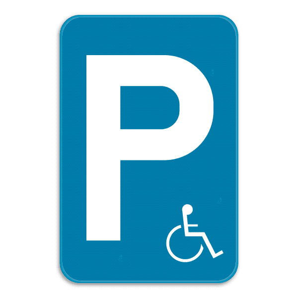 Verkeersbord SB250 E9a mindervaliden - Parkeren enkel toegelaten voor mindervaliden