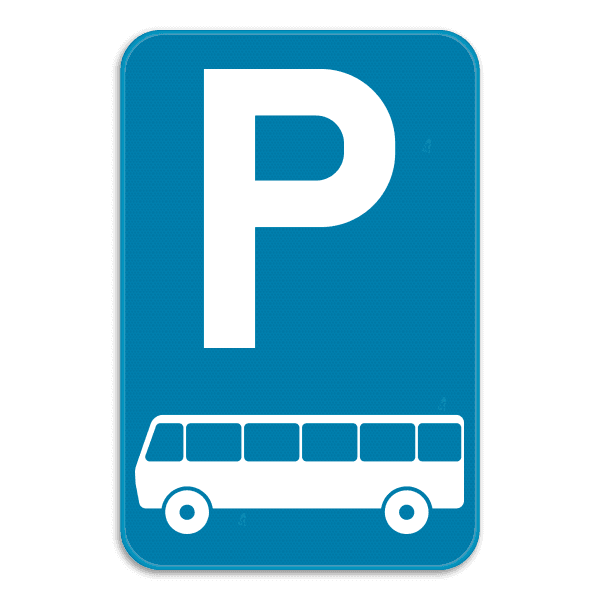 Verkeersbord SB250 E9d - Parkeren uitsluitend voor autocars
