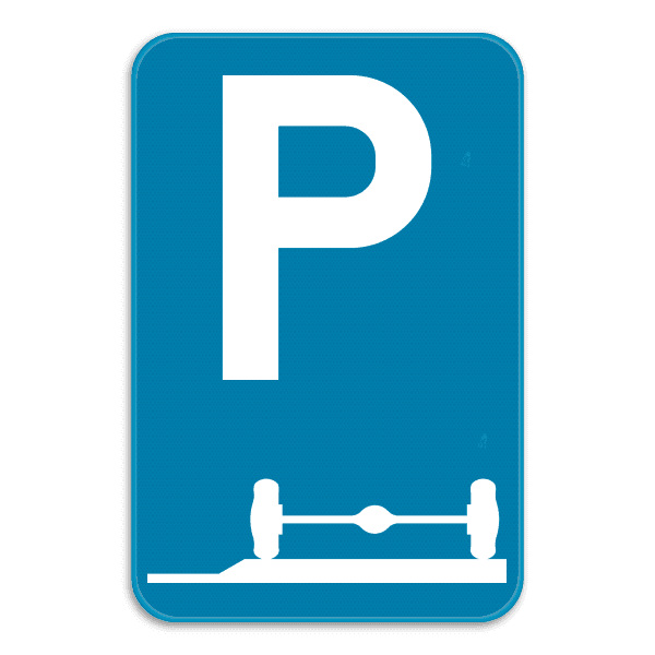 Panneau SB250 - E9e - Stationnement obligatoire sur l'accotement ou sur le trottoir