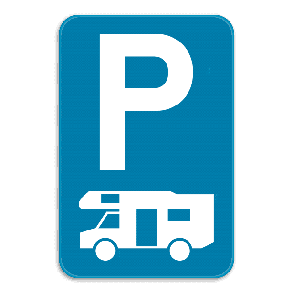 Verkeersbord SB250 E9h - Parkeren uitsluitend voor kampeerauto's
