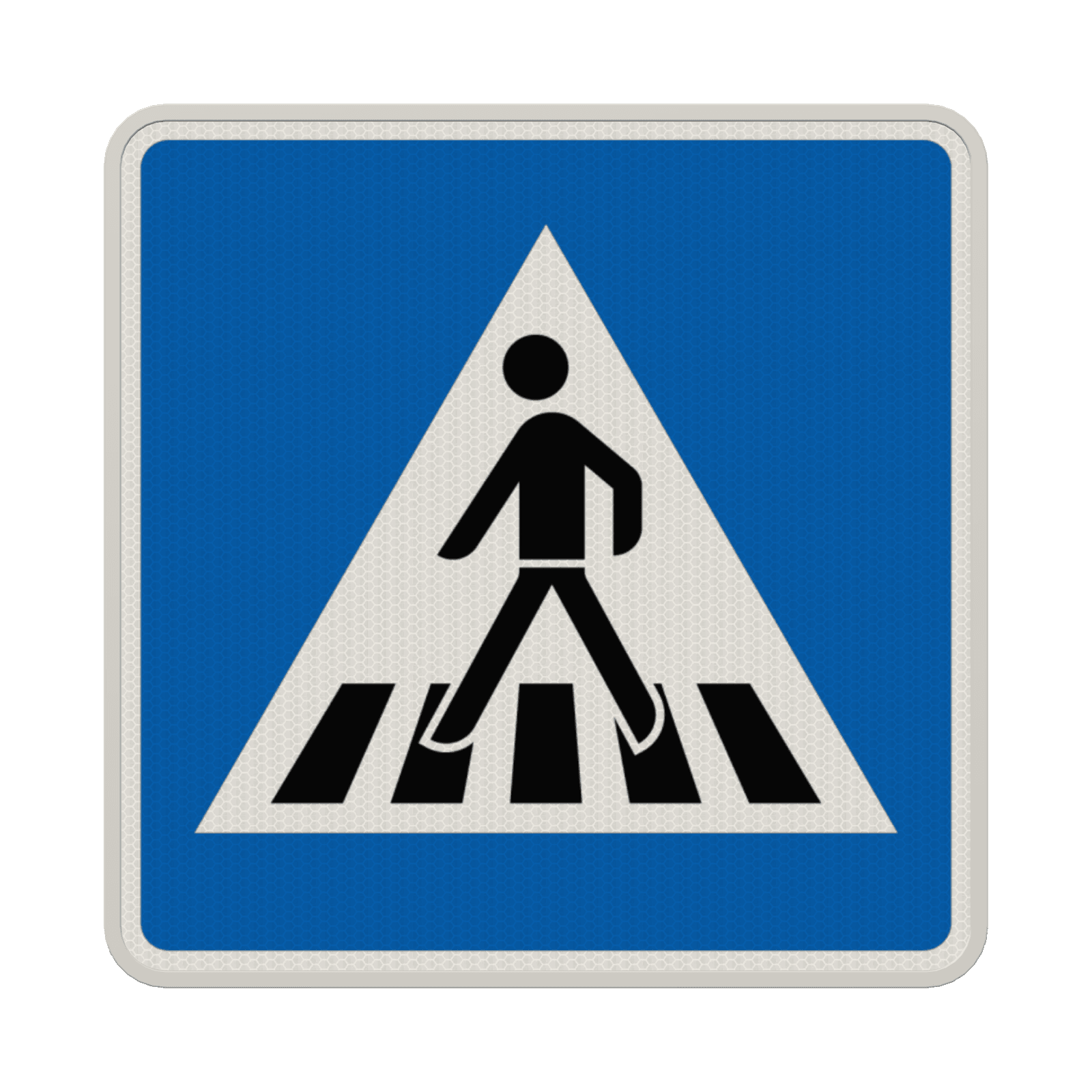 Verkehrszeichen 350-20 - Fußgängerüberweg Aufstellung links