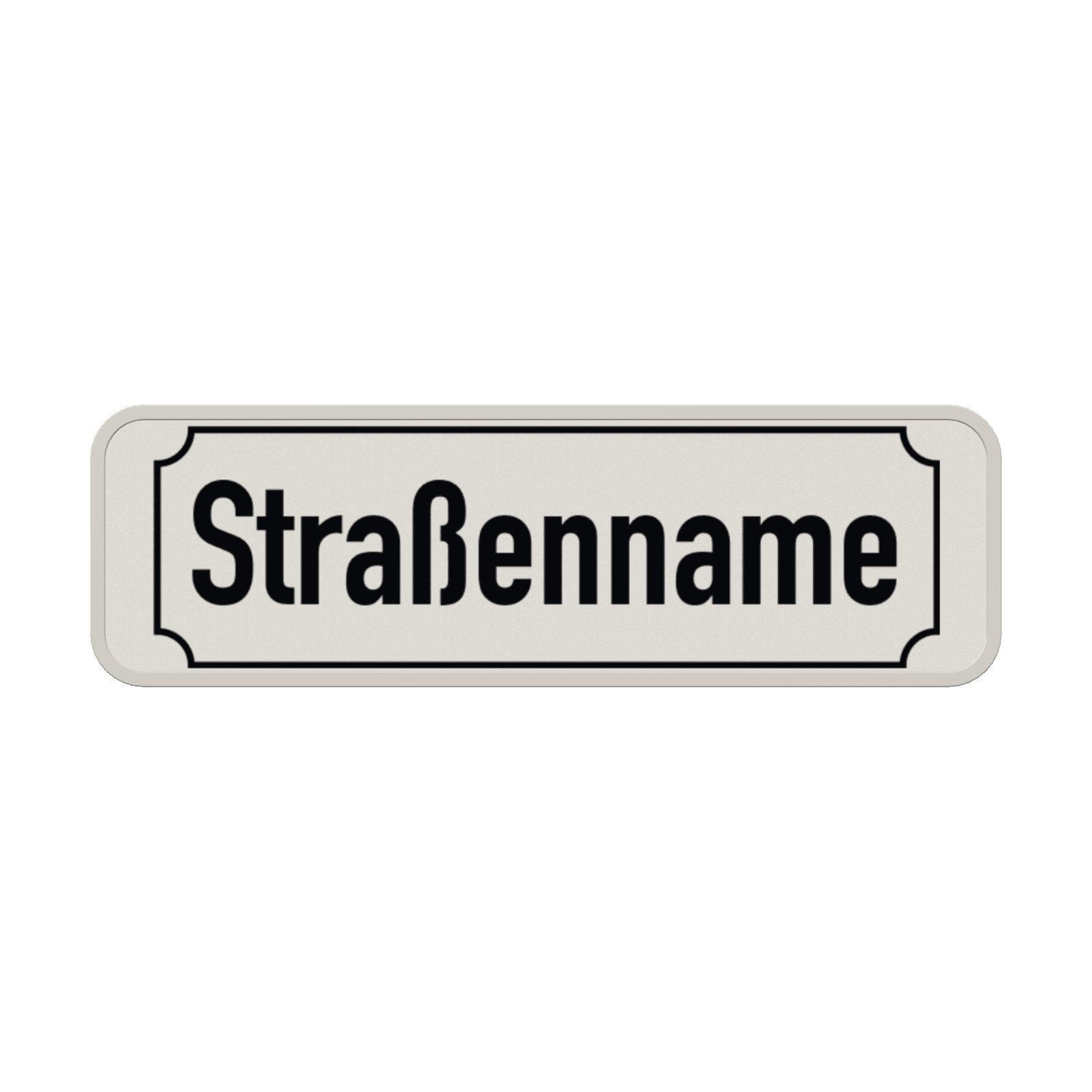 Straßennamenschild 600x200mm - 1 Zeile mit Rand