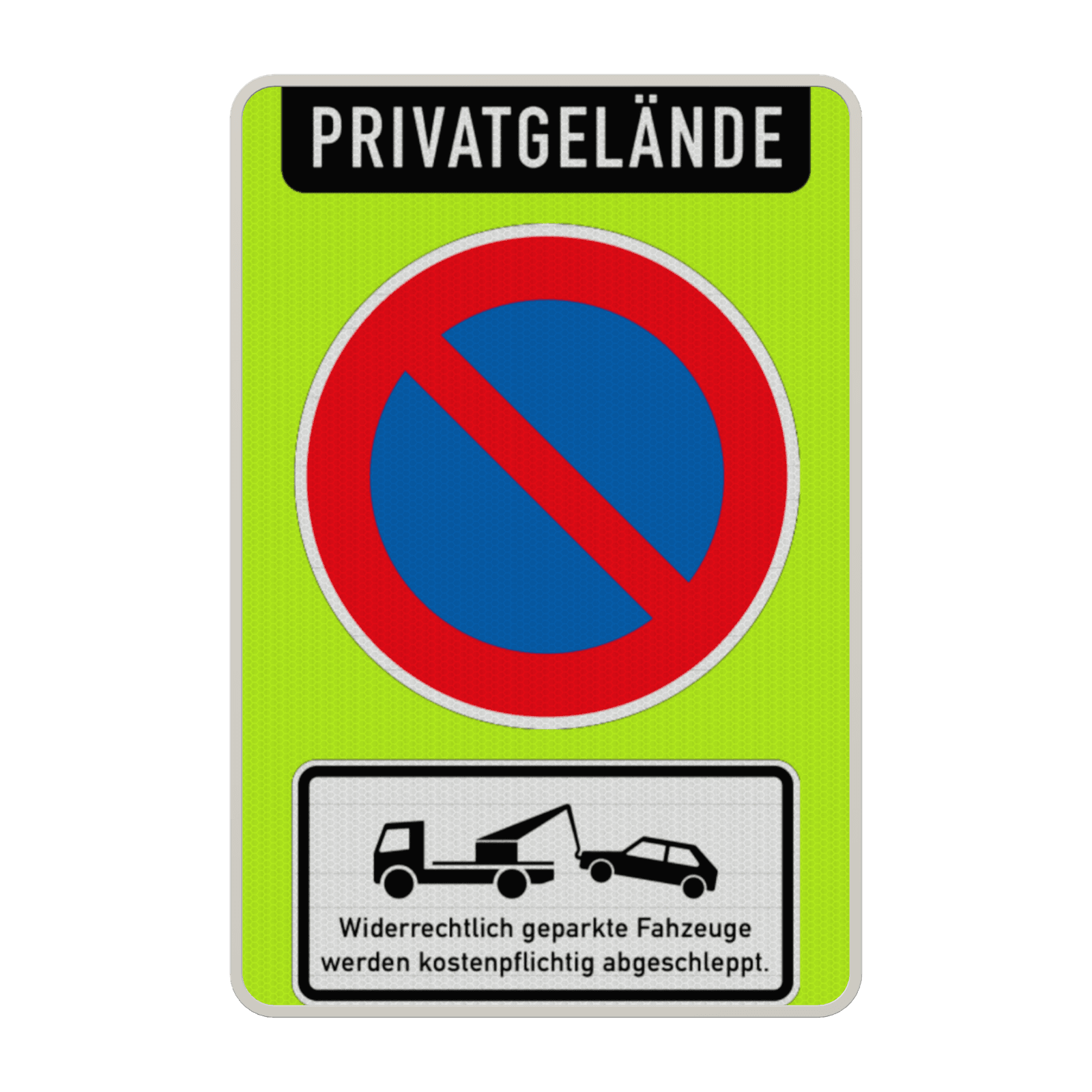 Parkverbotsschilder - Privatgrundstück, Eingeschränktes - Parkverbot mit Abschleppsymbol