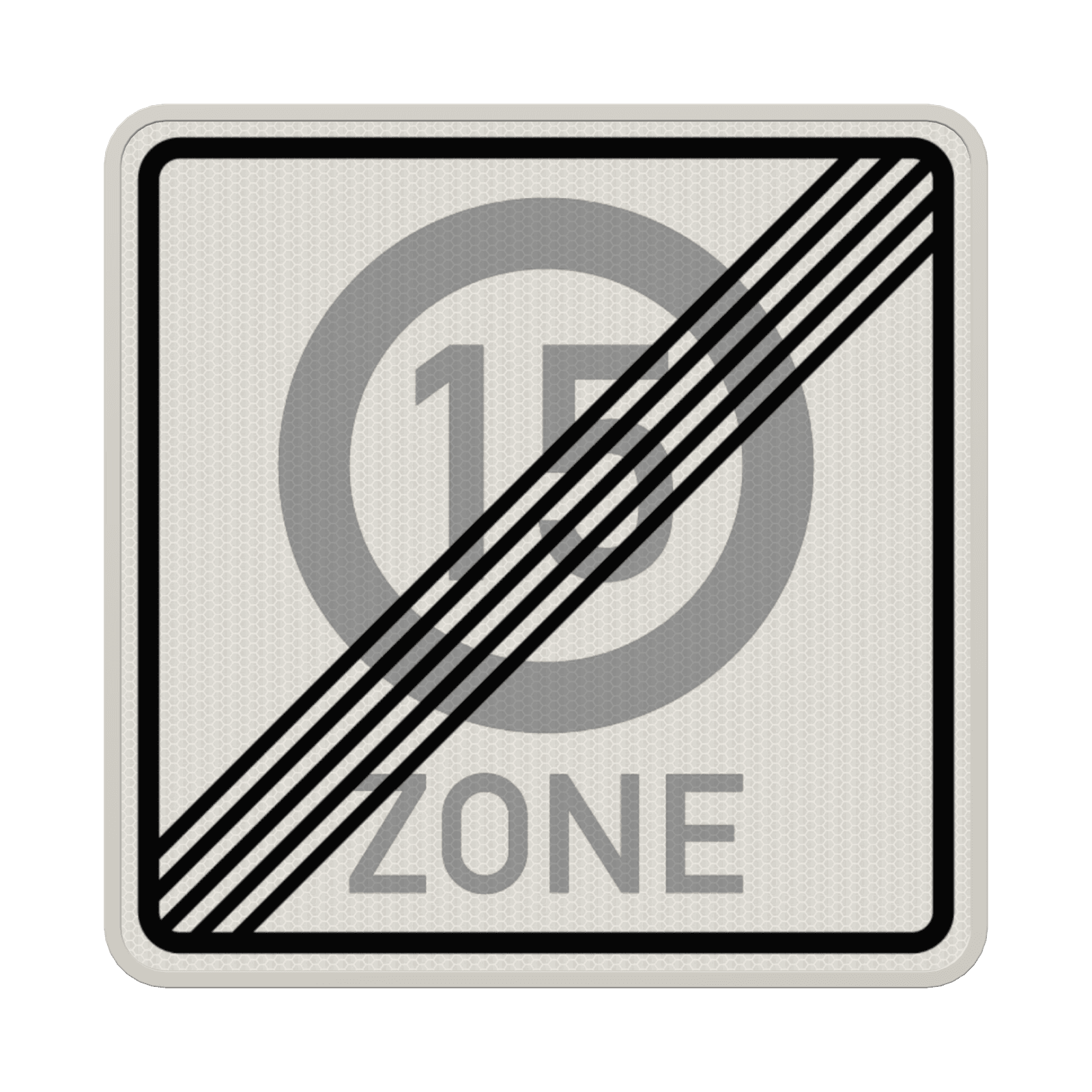 Verkehrszeichen 274.2-15 - Ende Tempo 15-Zone