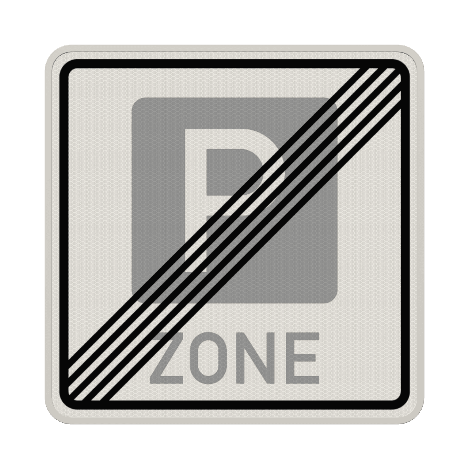 Verkehrszeichen 314.2 - Ende einer Parkraumbewirtschaftungszone