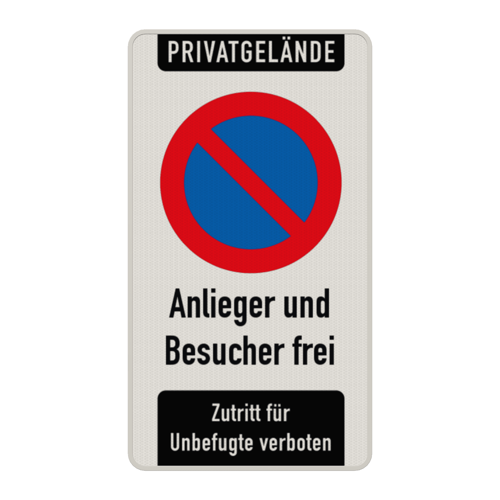 Parkverbotsschilder - Privatgrundstück, Eingeschränktes Haltverbot, Anlieger und Besucher frei