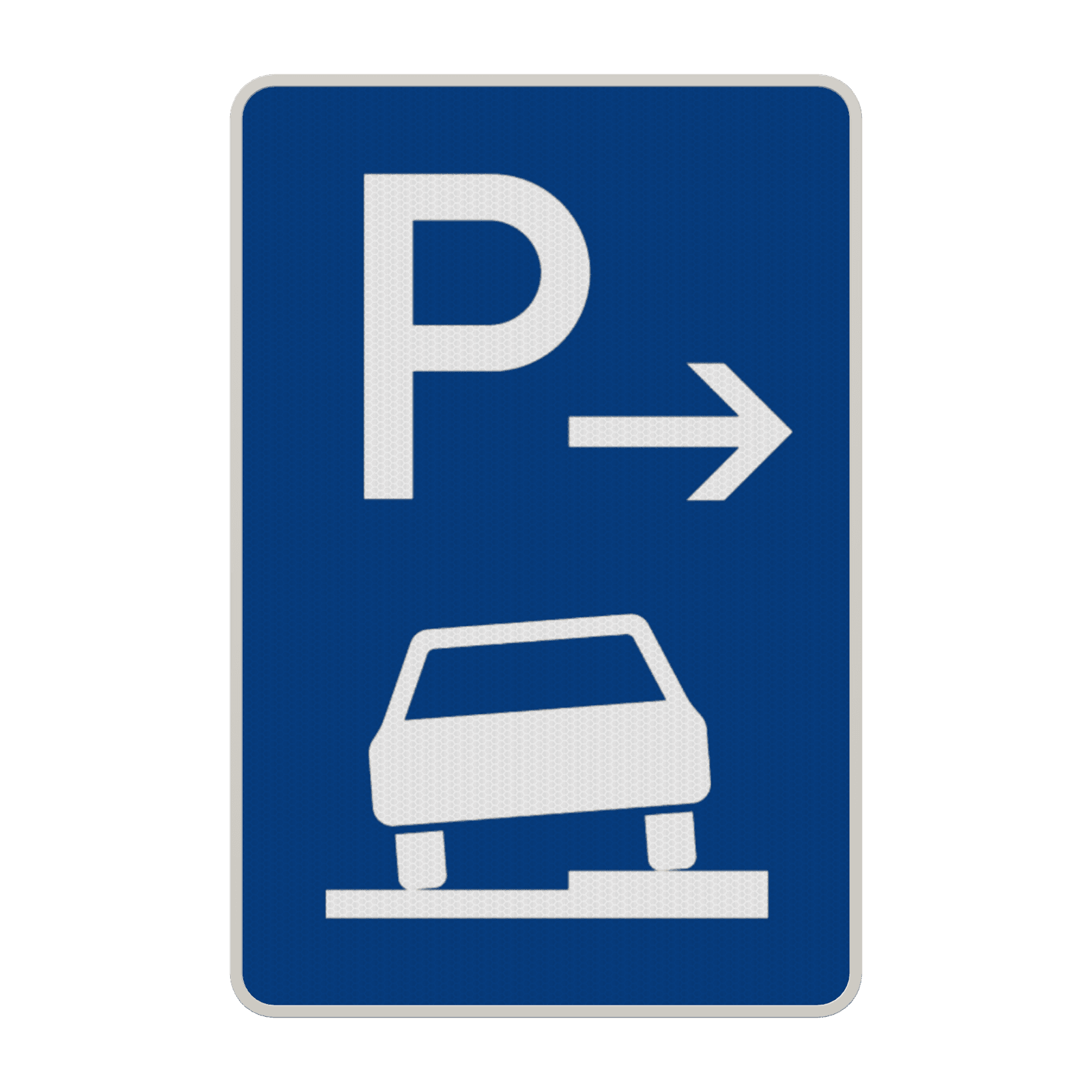 Verkehrszeichen 315-57 - Parken halb auf Gehwegen (Ende)