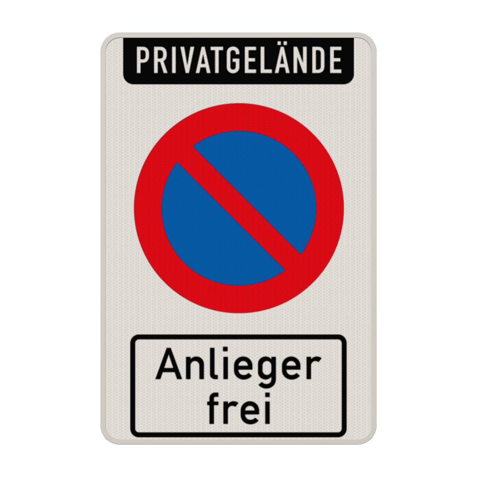 Parkverbotsschilder - Privatgrundstück, Eingeschränktes Haltverbot, Anlieger frei