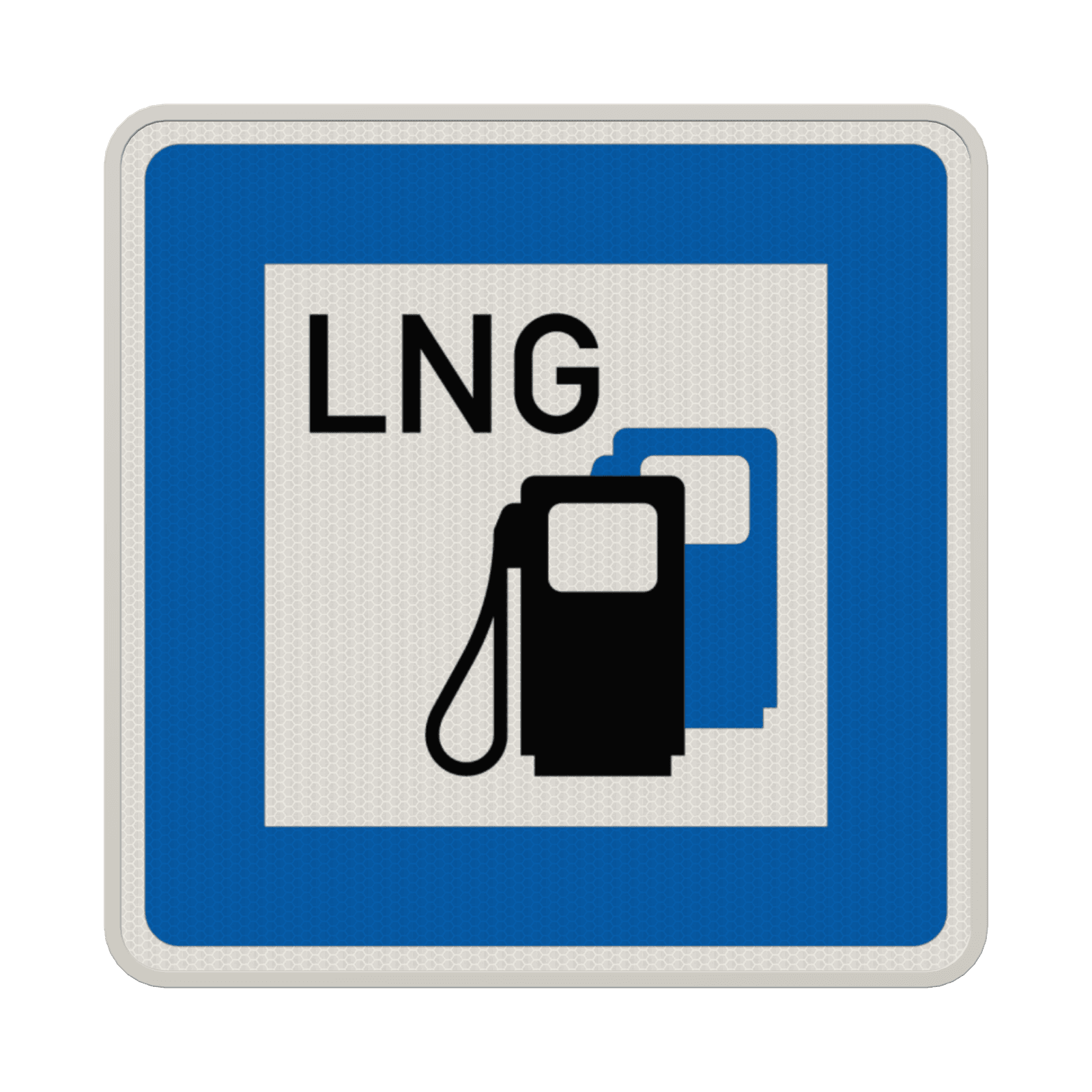 Verkehrszeichen 365-69 - Tankstelle mit Flüssigerdgas