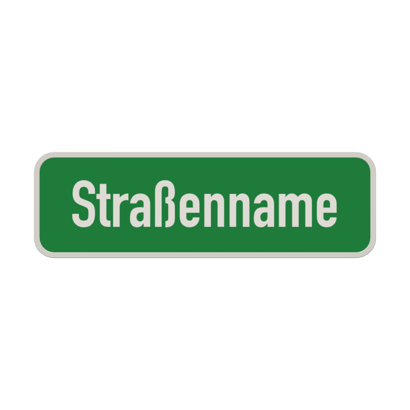 Straßennamenschild 600x200mm - 1 Zeile ohne Rand
