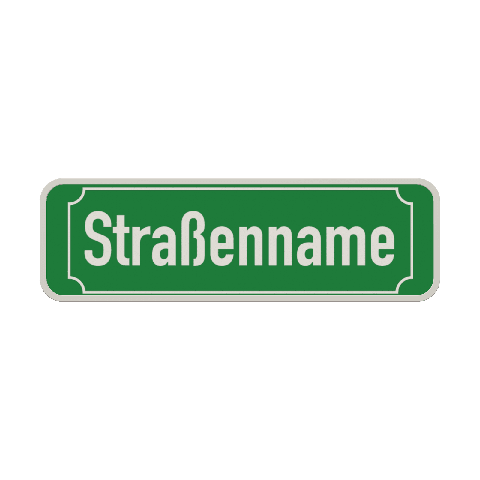 Straßennamenschild 600x200mm - 1 Zeile mit Rand