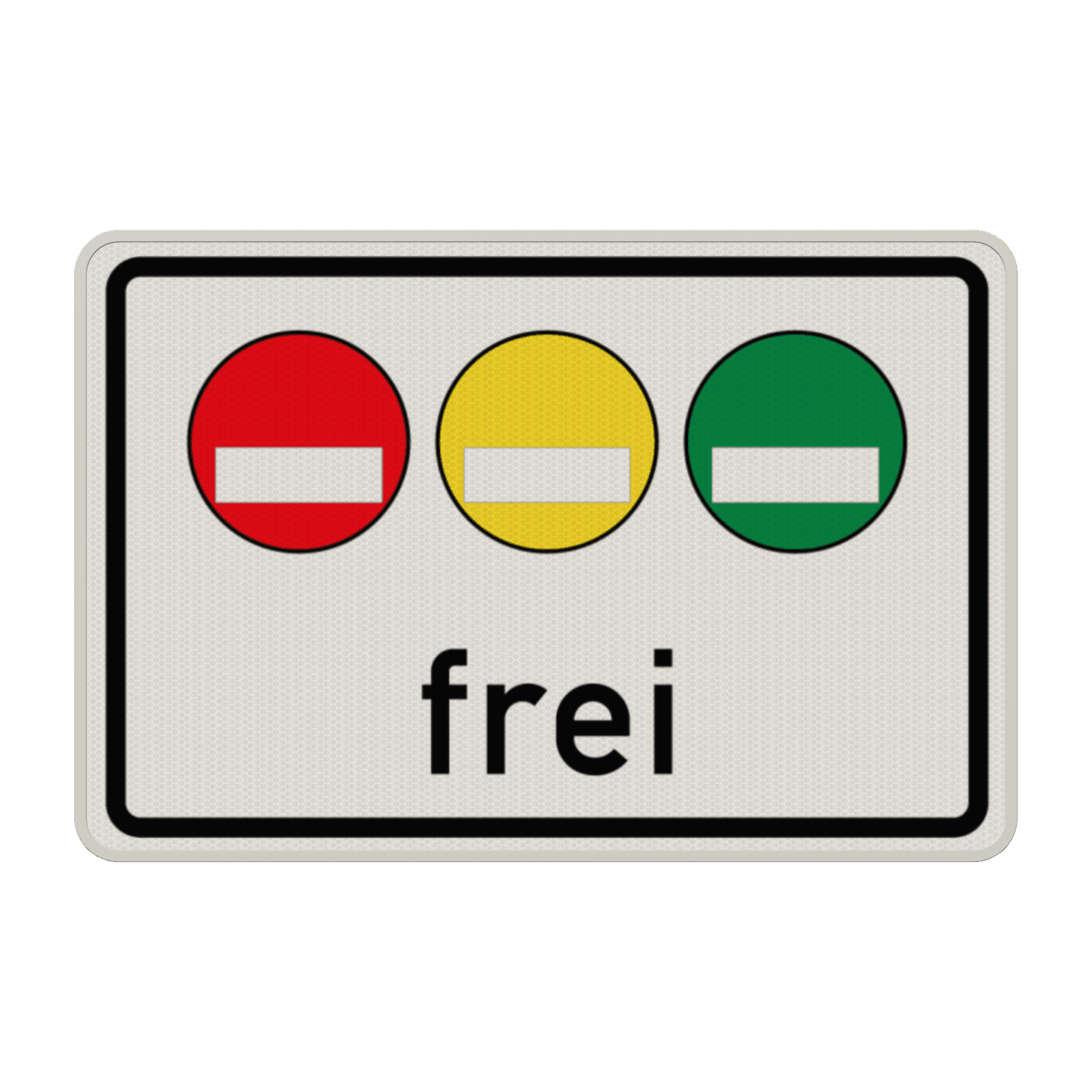 Verkehrszeichen 1031-50 - Freistellung vom Verkehrsverbot nach § 40 Abs. 1 BlmSchG – rote, gelbe und grüne Plakette frei