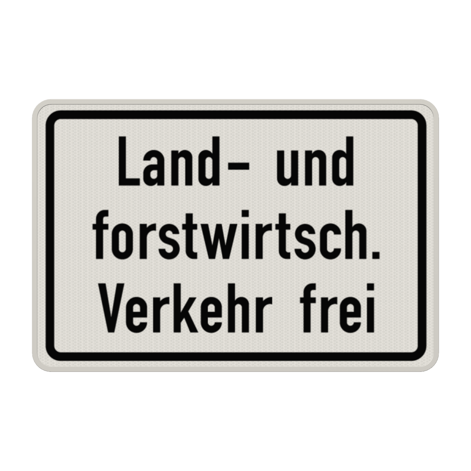 Verkehrszeichen 1026-38 - Land- und forstwirtschaftlicher Verkehr frei
