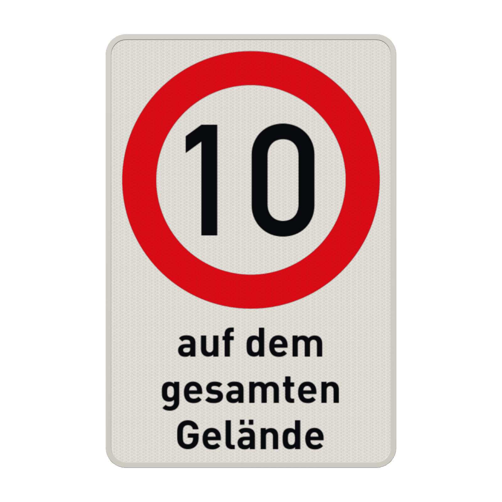 Kombinationsschilder - Betriebsgelände, 10 km/h auf dem gesamten Gelände