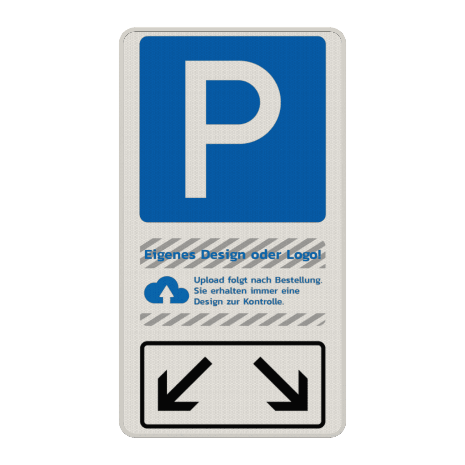 Parkschilder - Parkplatz für zwei Fahrzeuge mit Logo
