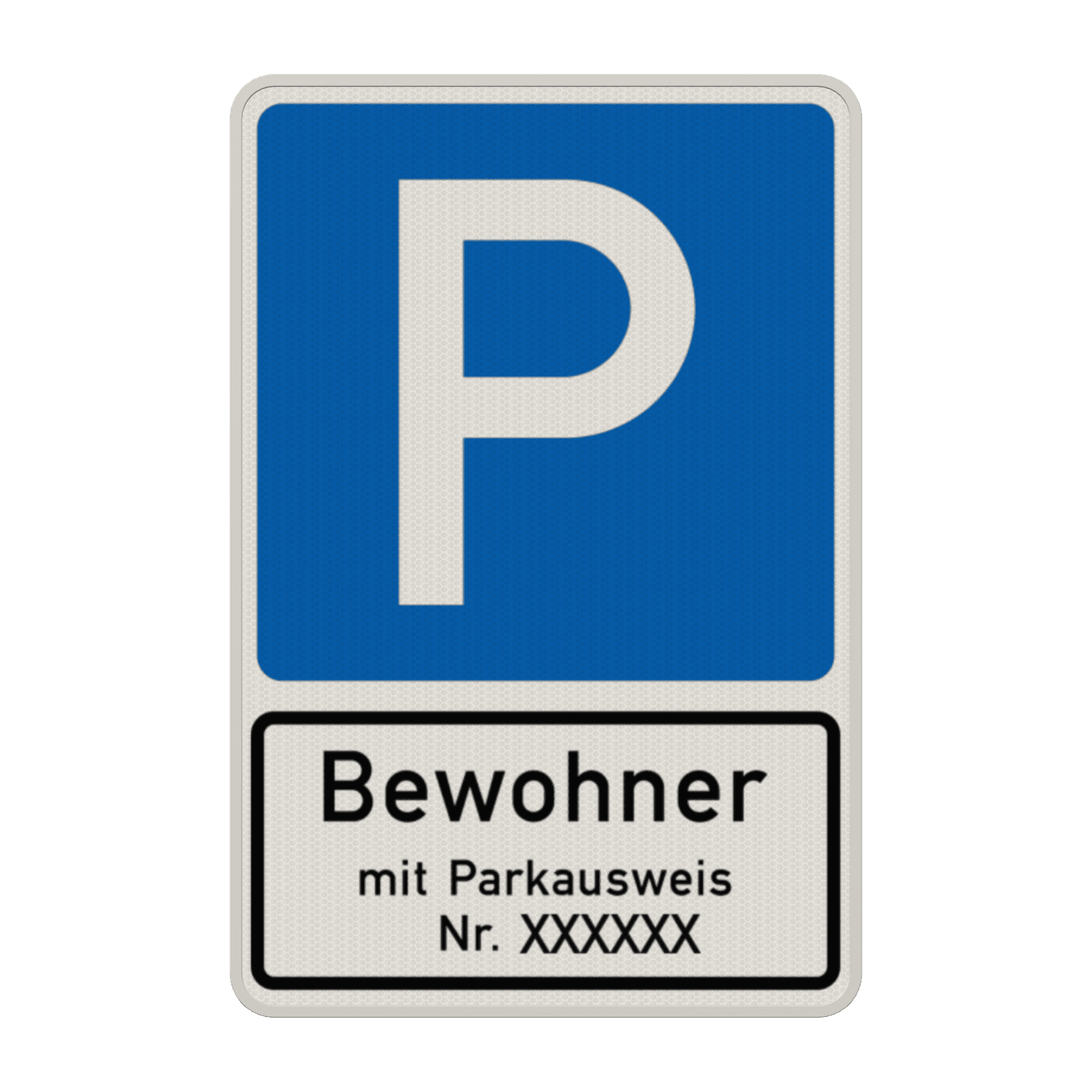 Richtzeichen 314-30 - Parken nur Bewohner mit Parkausweis