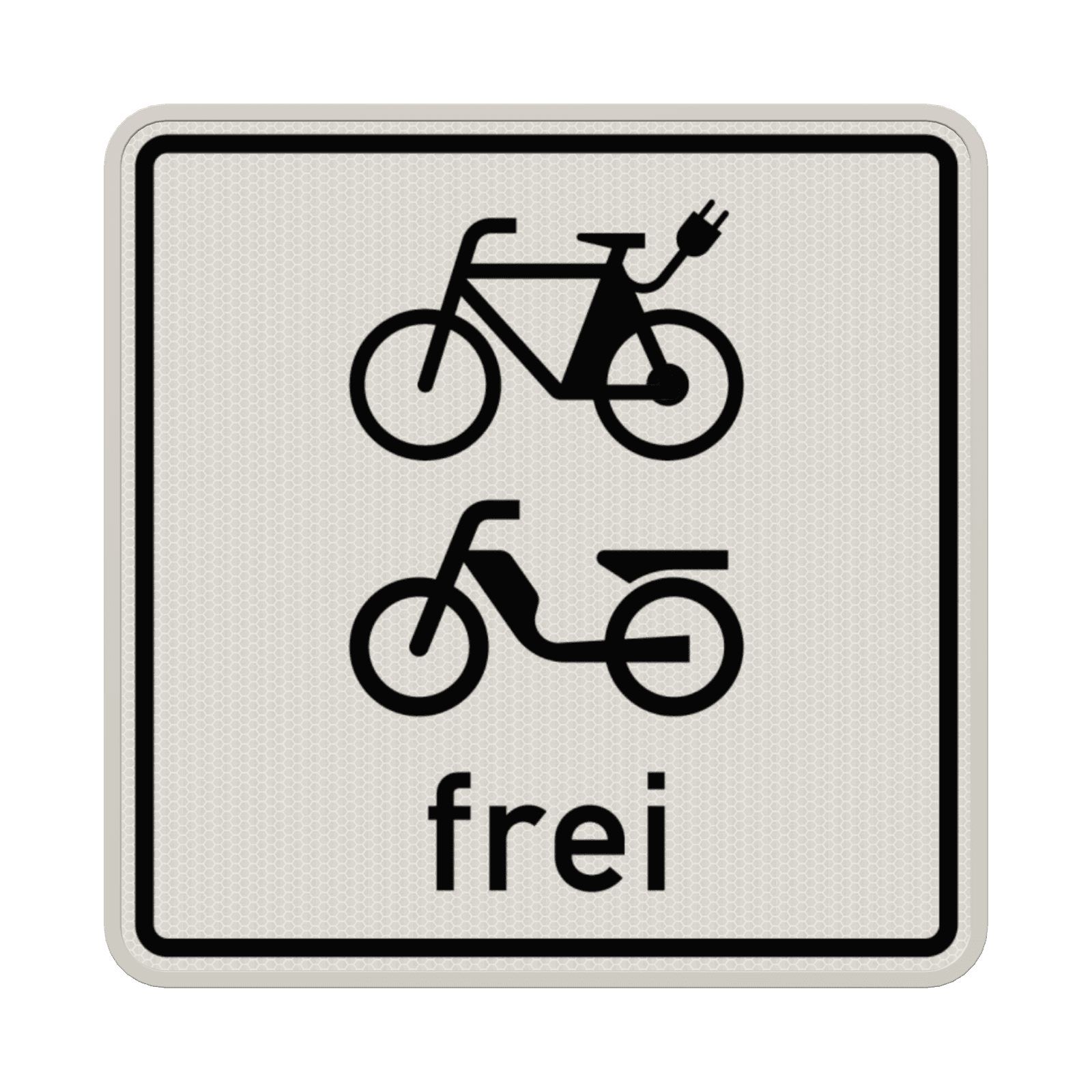 Verkehrszusatzeichen 1022-15 - E-Bikes und Mofas frei