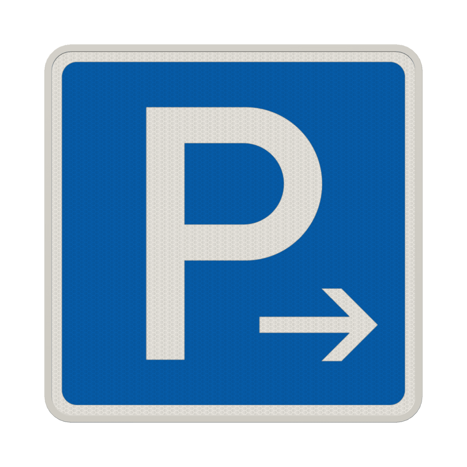 Verkehrszeichen 314 - Parken mit weißem Pfeil