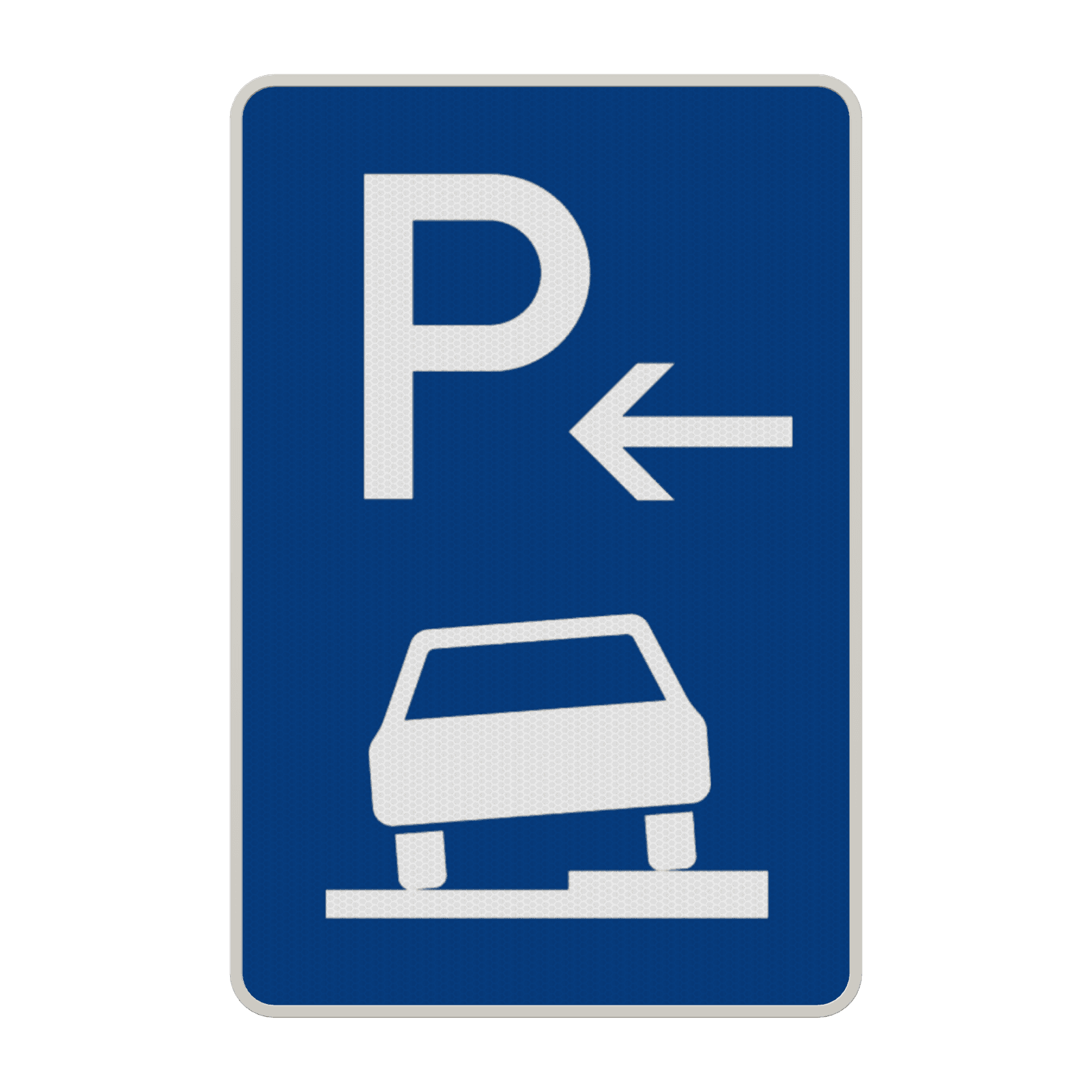 Verkehrszeichen 315-56 - Parken halb auf Gehwegen (Anfang)