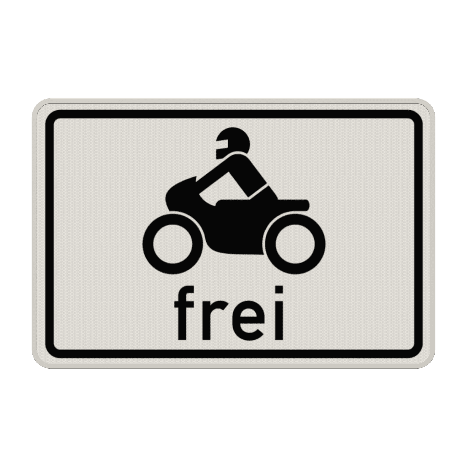 Verkehrszusatzeichen 1022-12 - Krafträder, auch mit Beiwagen, Kleinkrafträder und Mofas frei