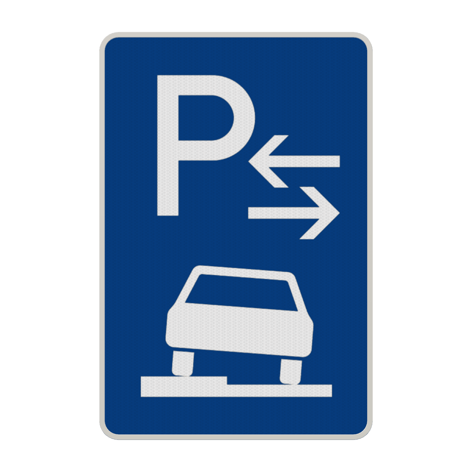 Verkehrszeichen 315-53 - Parken halb auf Gehwegen (Mitte)