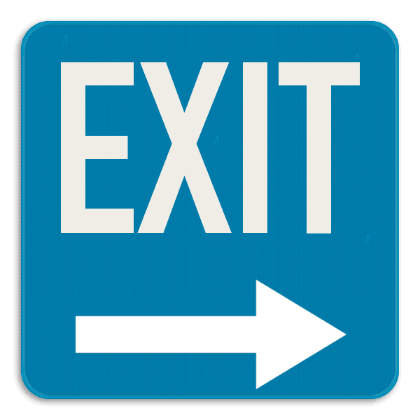 Informatiebord - EXIT met pijl