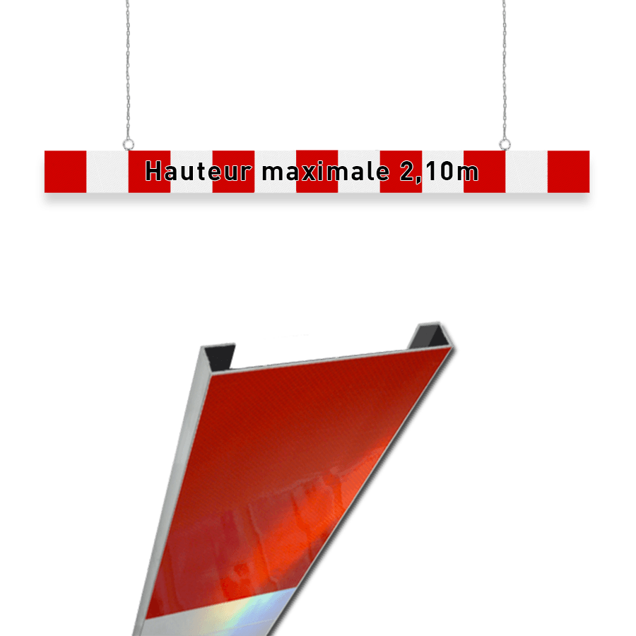 Limitateur de hauteur en aluminium 200 mm avec texte personnalisé
