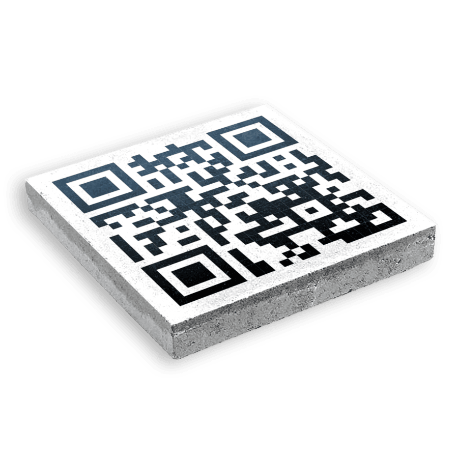 Dalle en béton - 300x300x80mm - impression QR code - à fournir soi-même