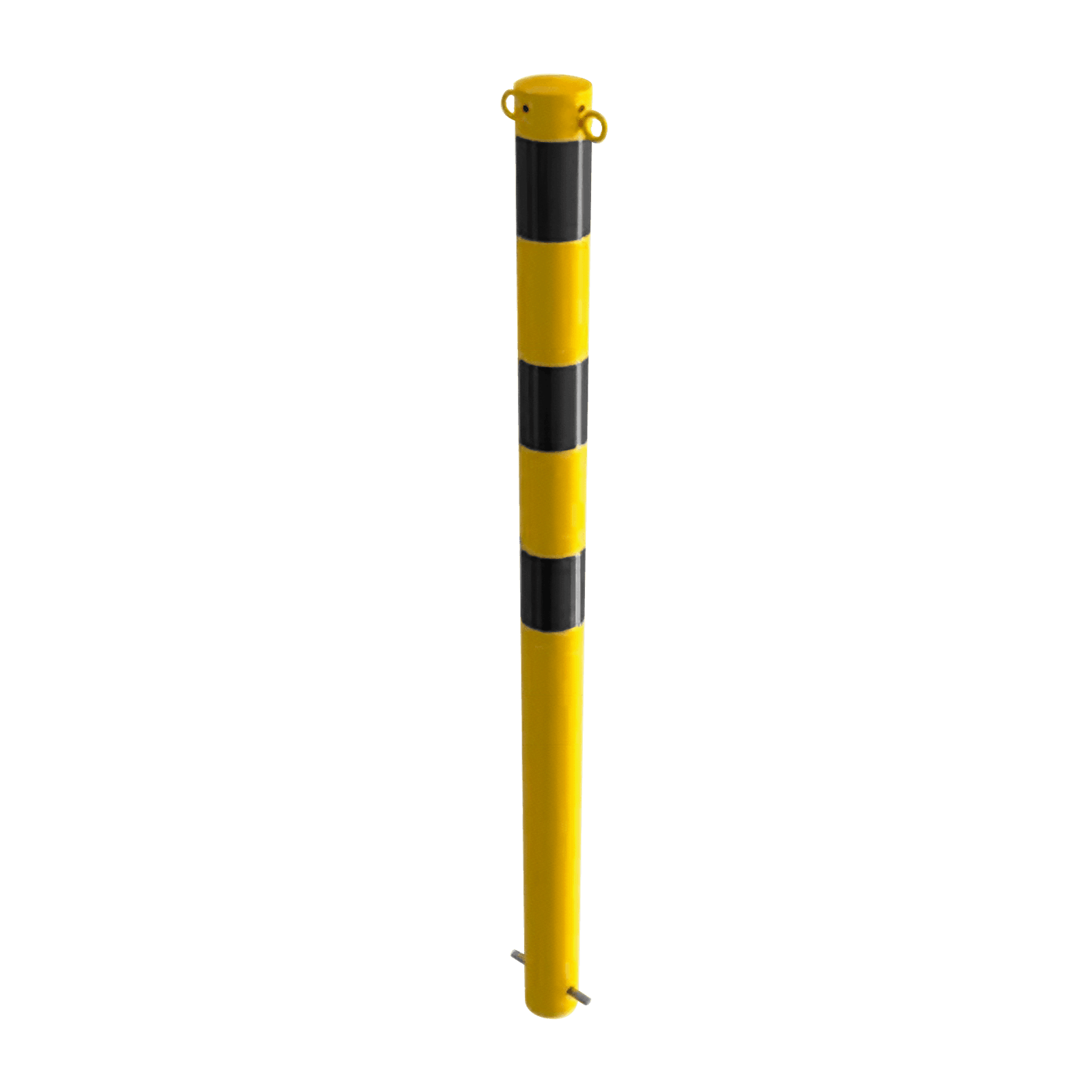 Kettenpfosten Stahl 900 mm – gelb/schwarz – zum Einbetonieren