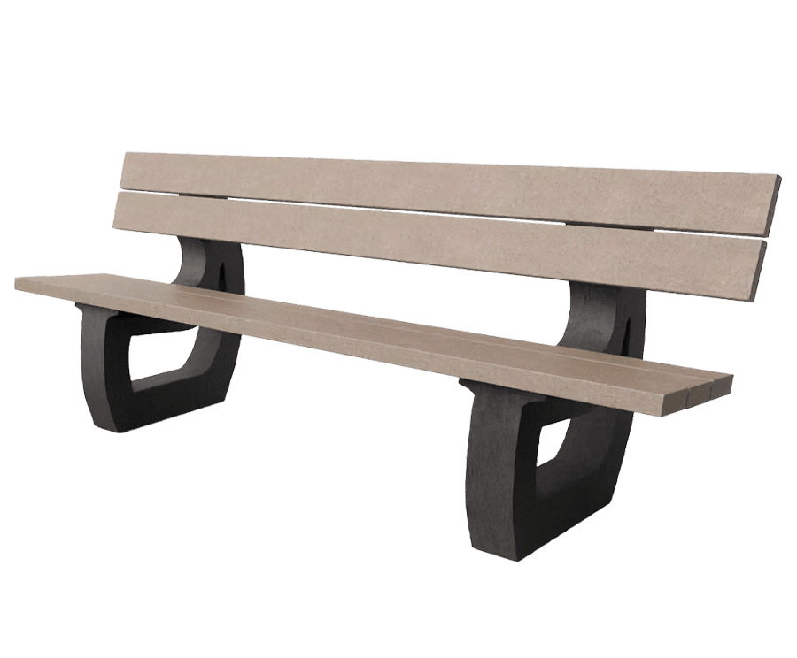Banc de parc avec dossier - Bicolore - Modèle Bonn