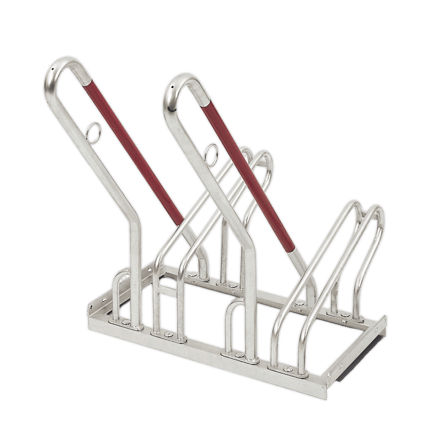 Range vélos & râtelier en acier galvanisé : 3 places