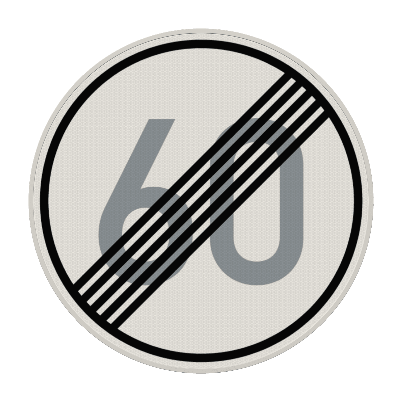 Verkehrszeichen 278-60 - Ende der zulässigen Höchstgeschwindigkeit 60 km/h