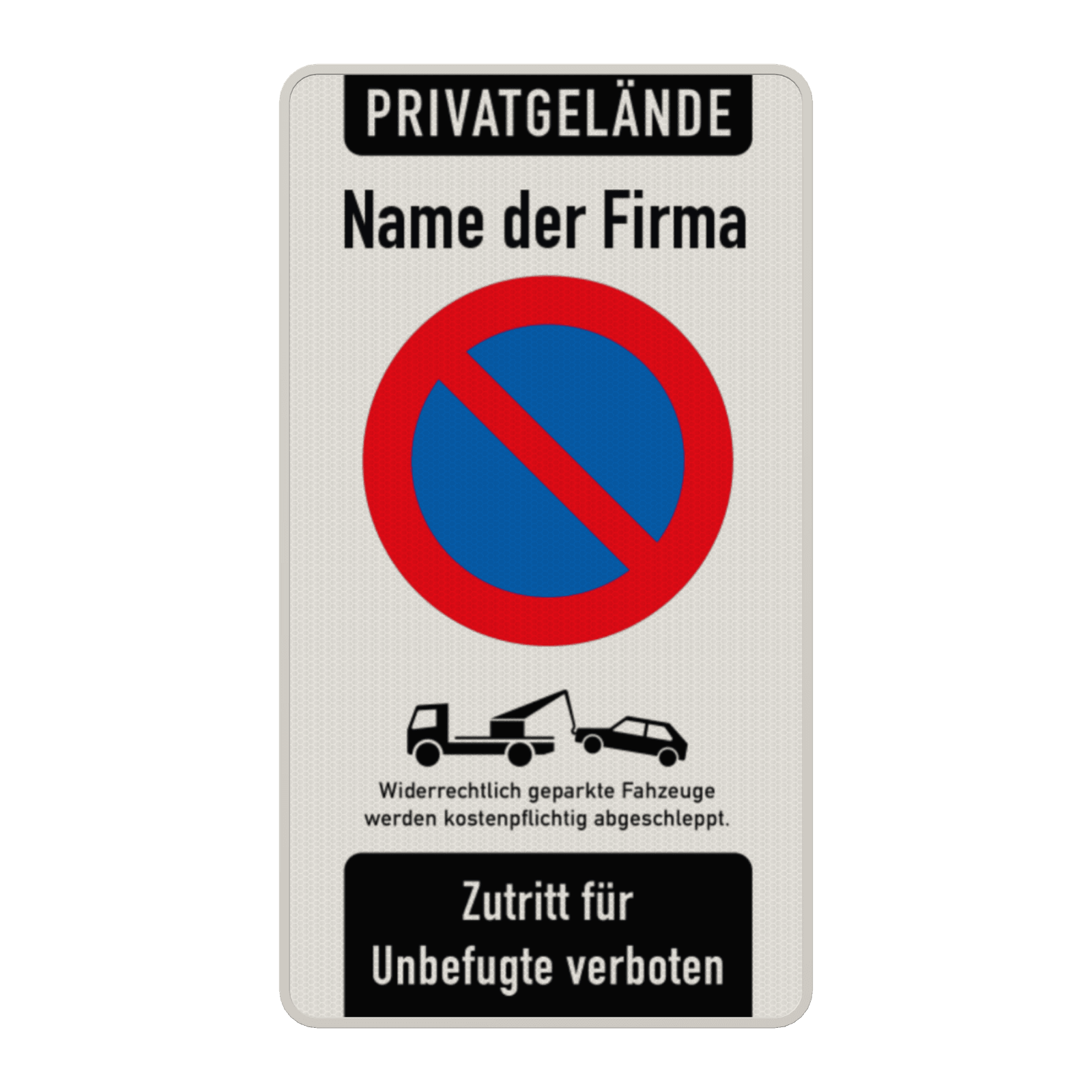 Parkverbotsschilder - Privatgrundstück Firma , Parkverbot mit Abschleppsymbol
