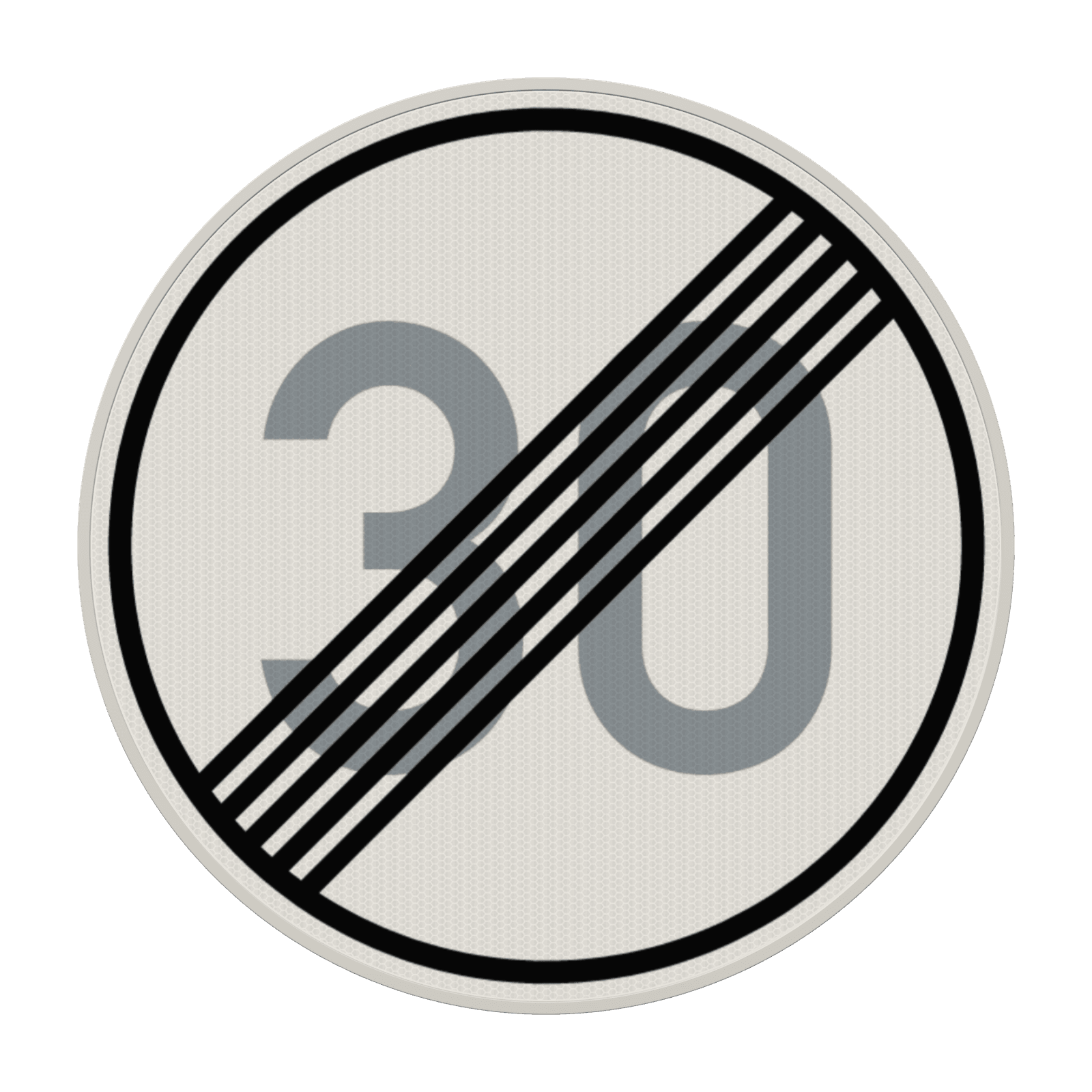 Vorschriftszeichen 278-30 - Ende der zulässigen Höchstgeschwindigkeit 30 km/h