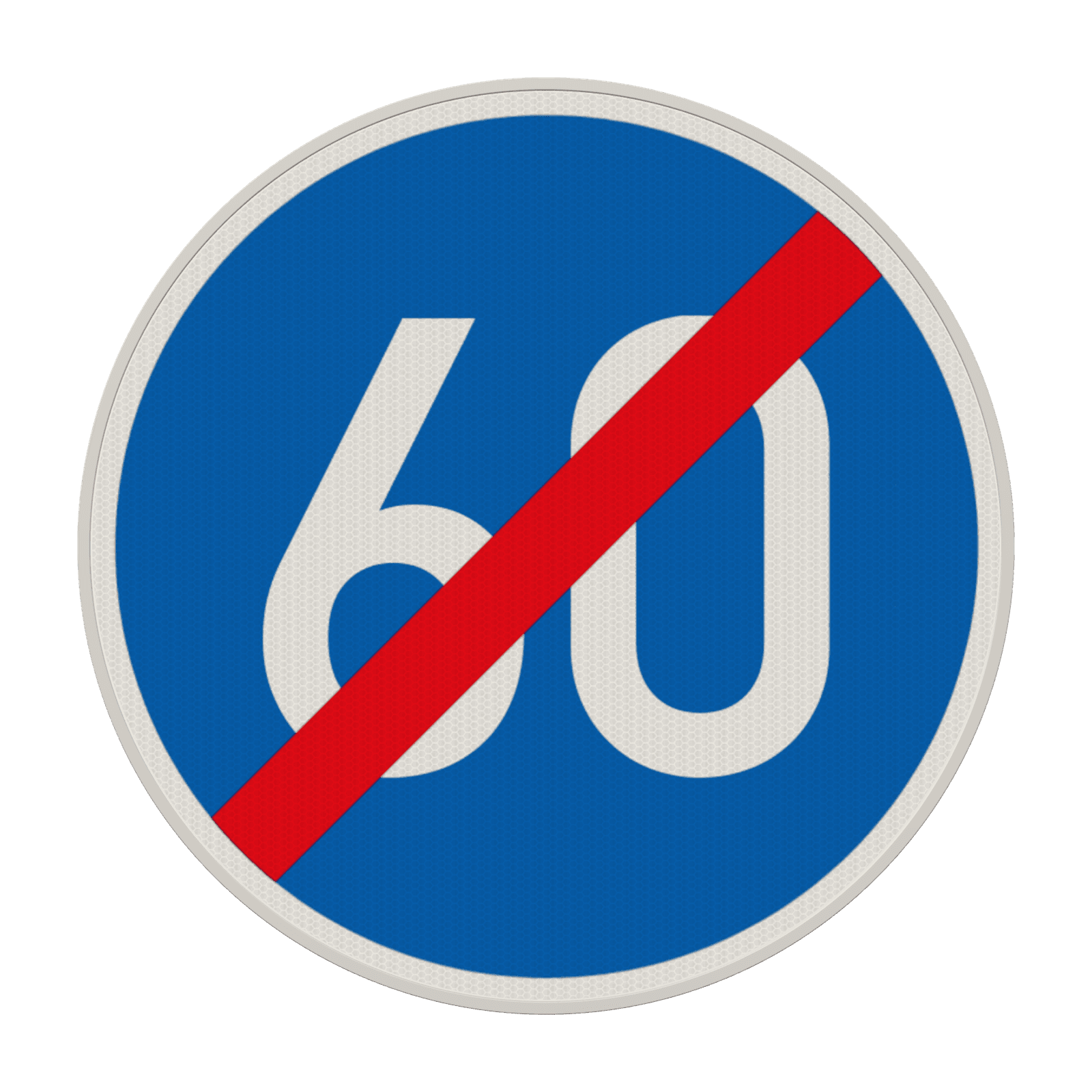 Vorschriftszeichen 279-60 - Ende der vorgeschriebenen Mindestgeschwindigkeit 60 km/h