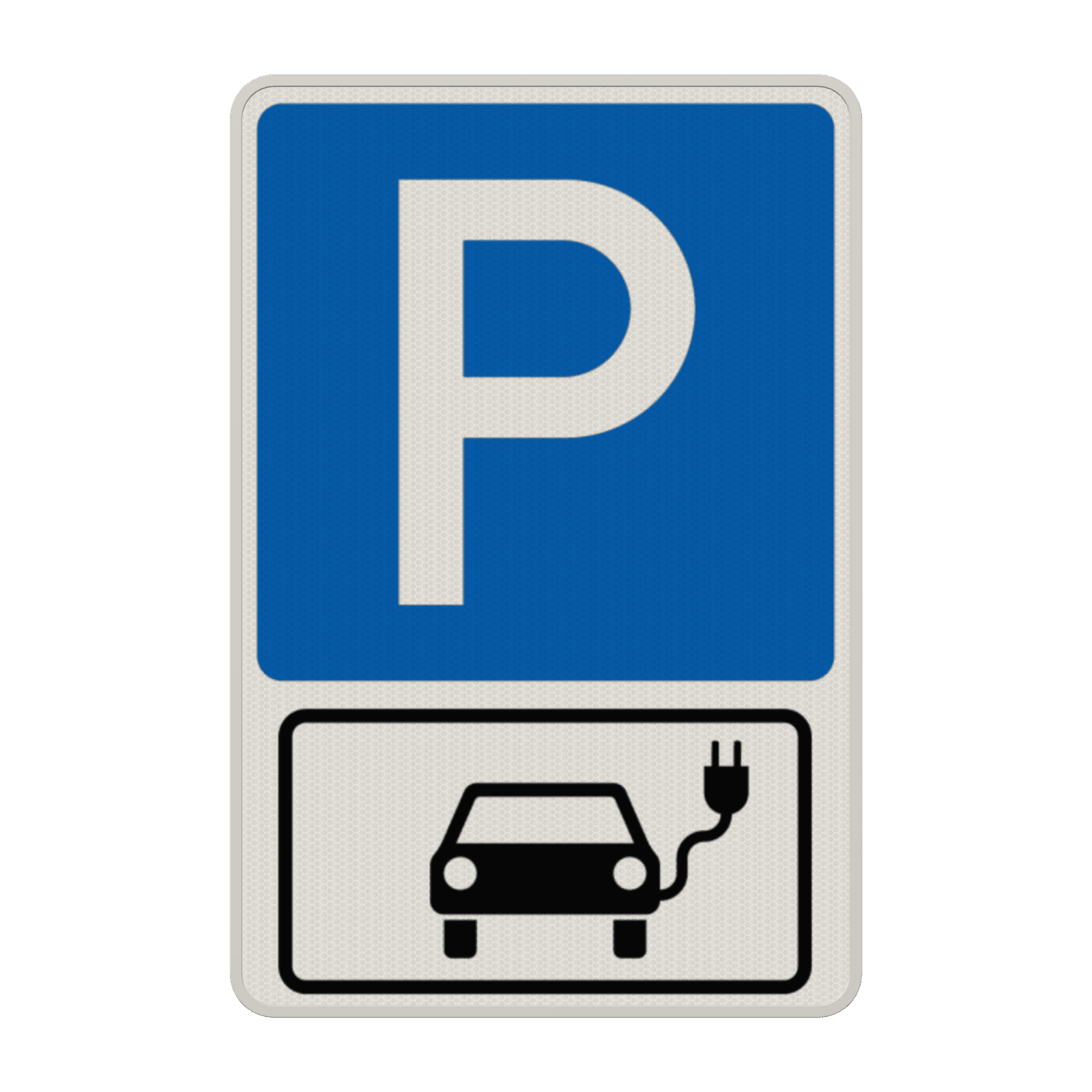 Parkplatzschild fur elektroauto - reflektierend