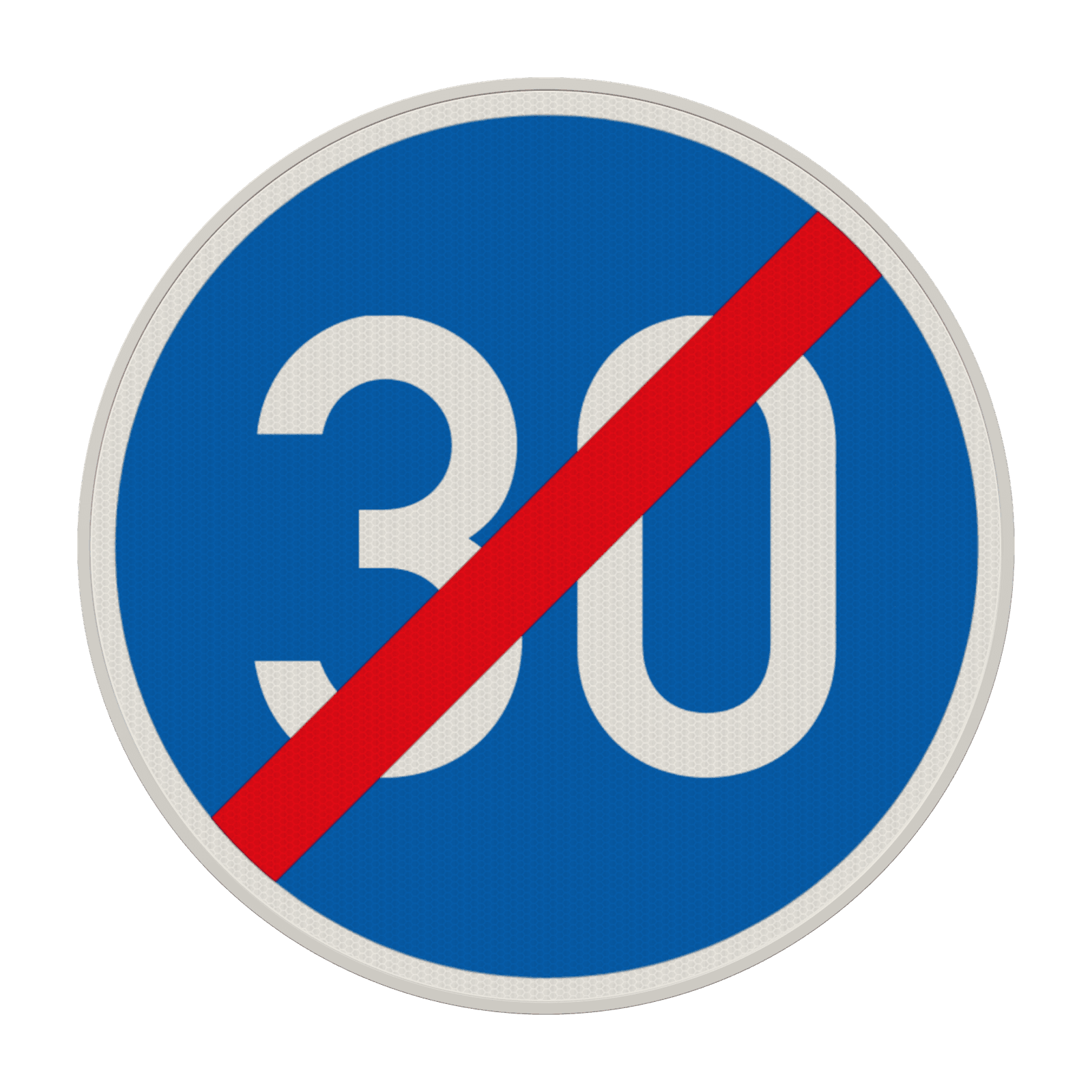 Verkehrszeichen 279-30 - Ende der vorgeschriebenen Mindestgeschwindigkeit 30 km/h