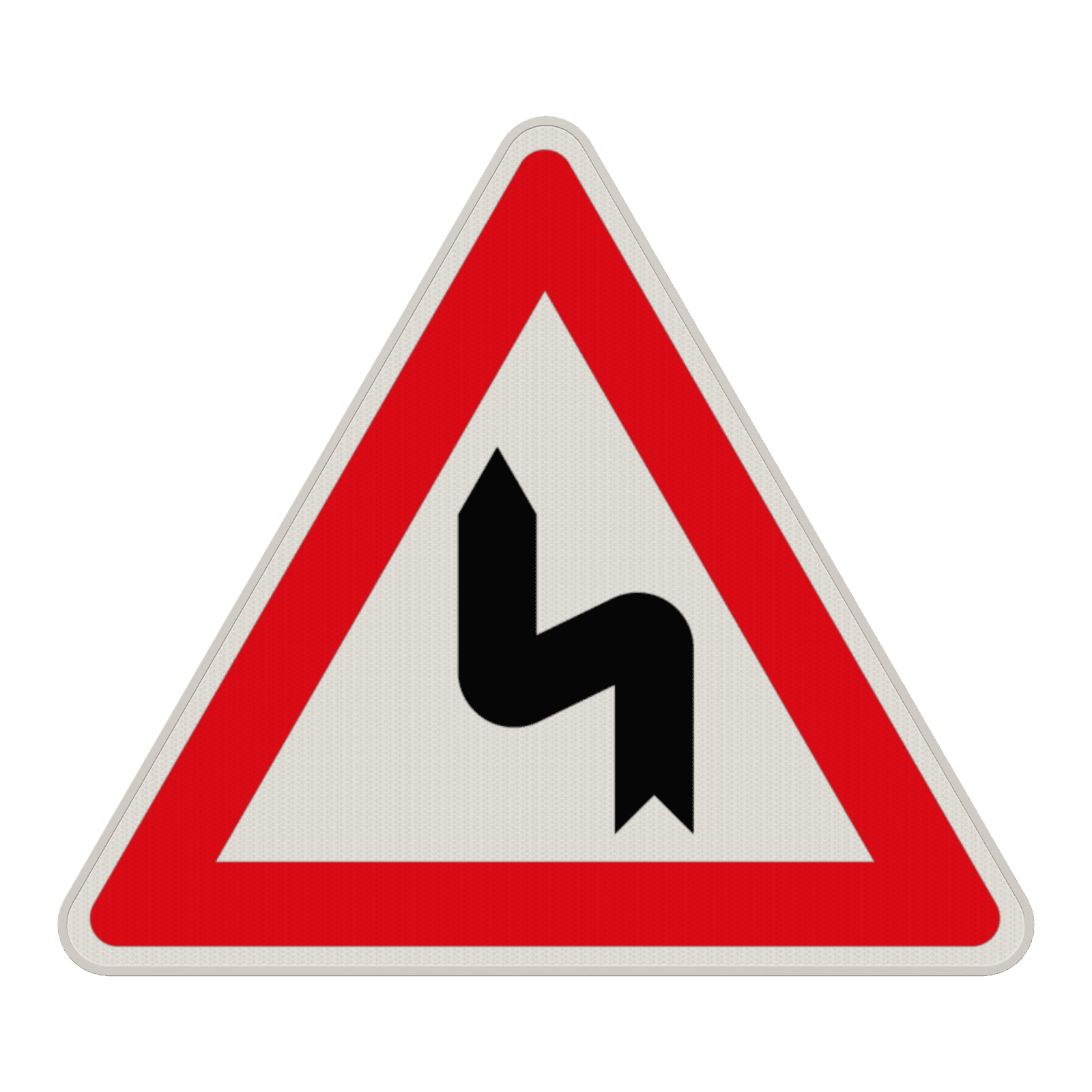 Verkehrszeichen 105-10 - Doppelkurve (zunächst links)