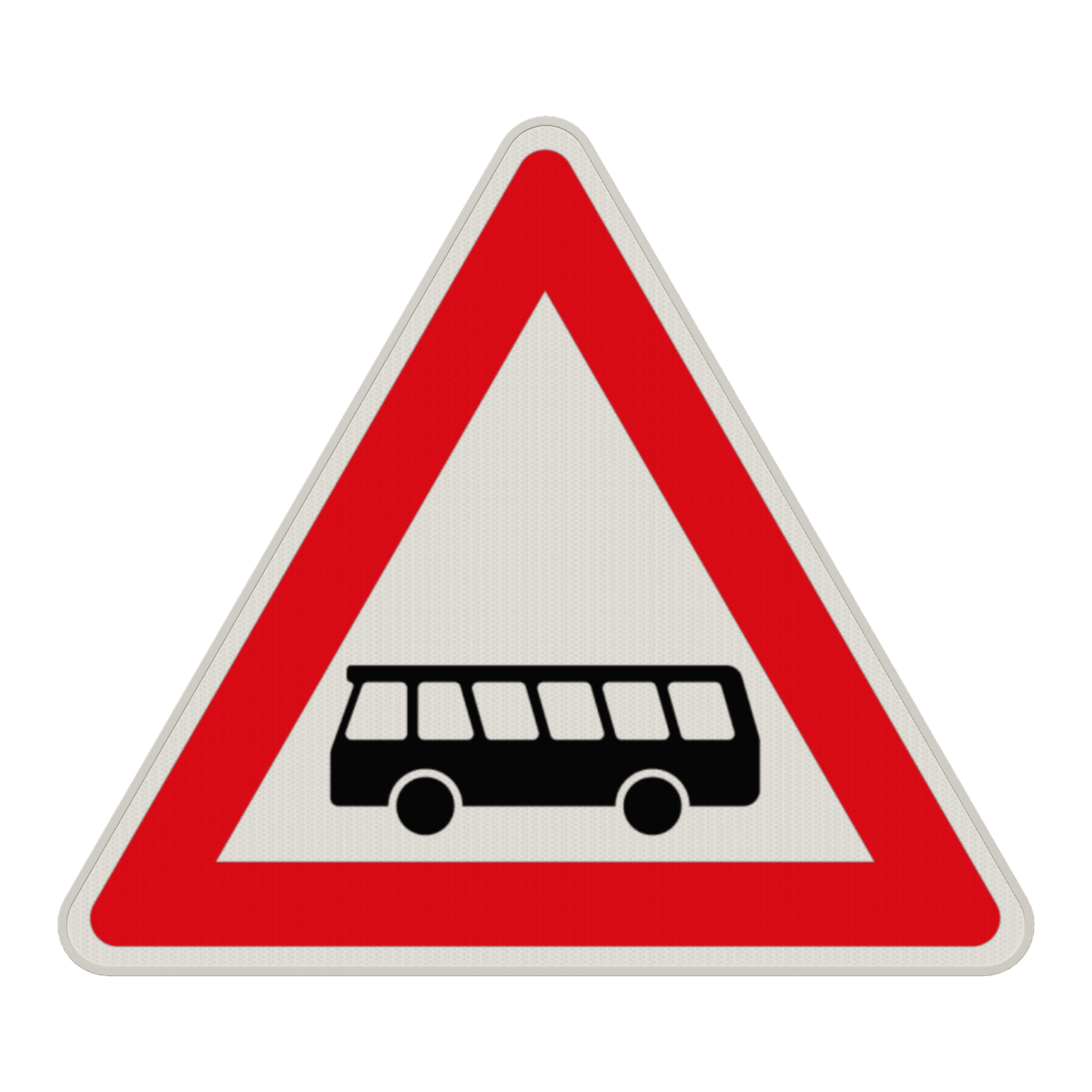 Gefahrzeichen 145-10 - Kraftomnibusse! Aufstellung rechts