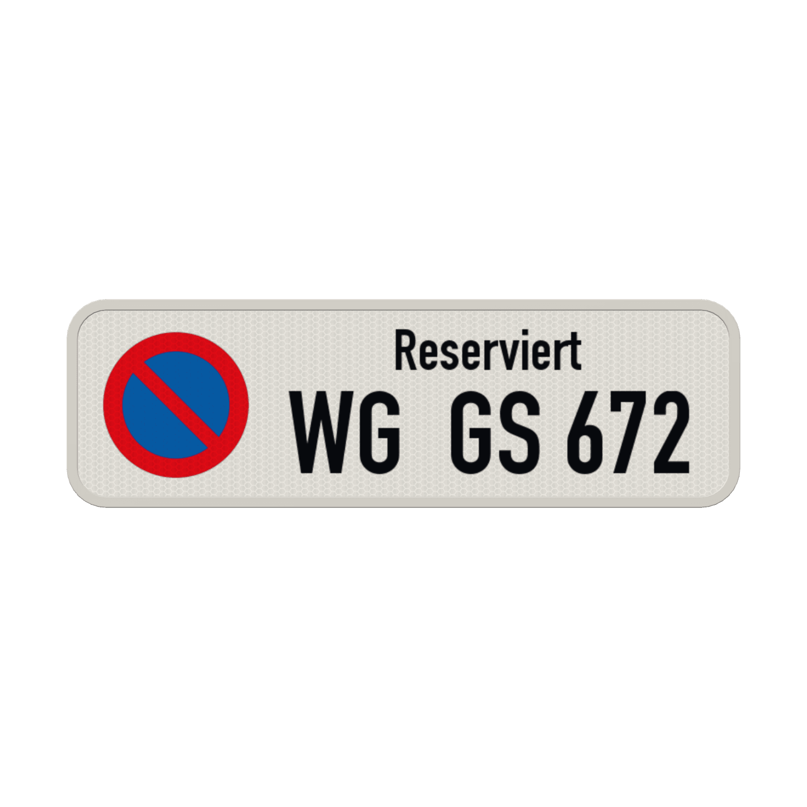 Parkplatzschild kennzeichen reserviert - reflektierend