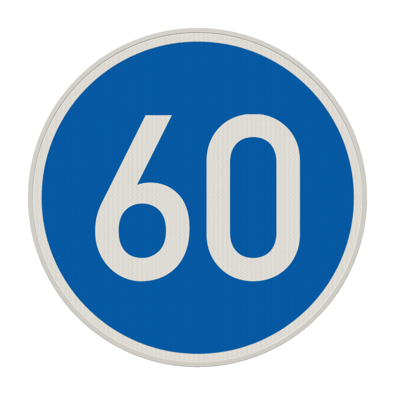 Vorschriftszeichen 275-60 - Vorgeschriebene Mindestgeschwindigkeit 60 km/h