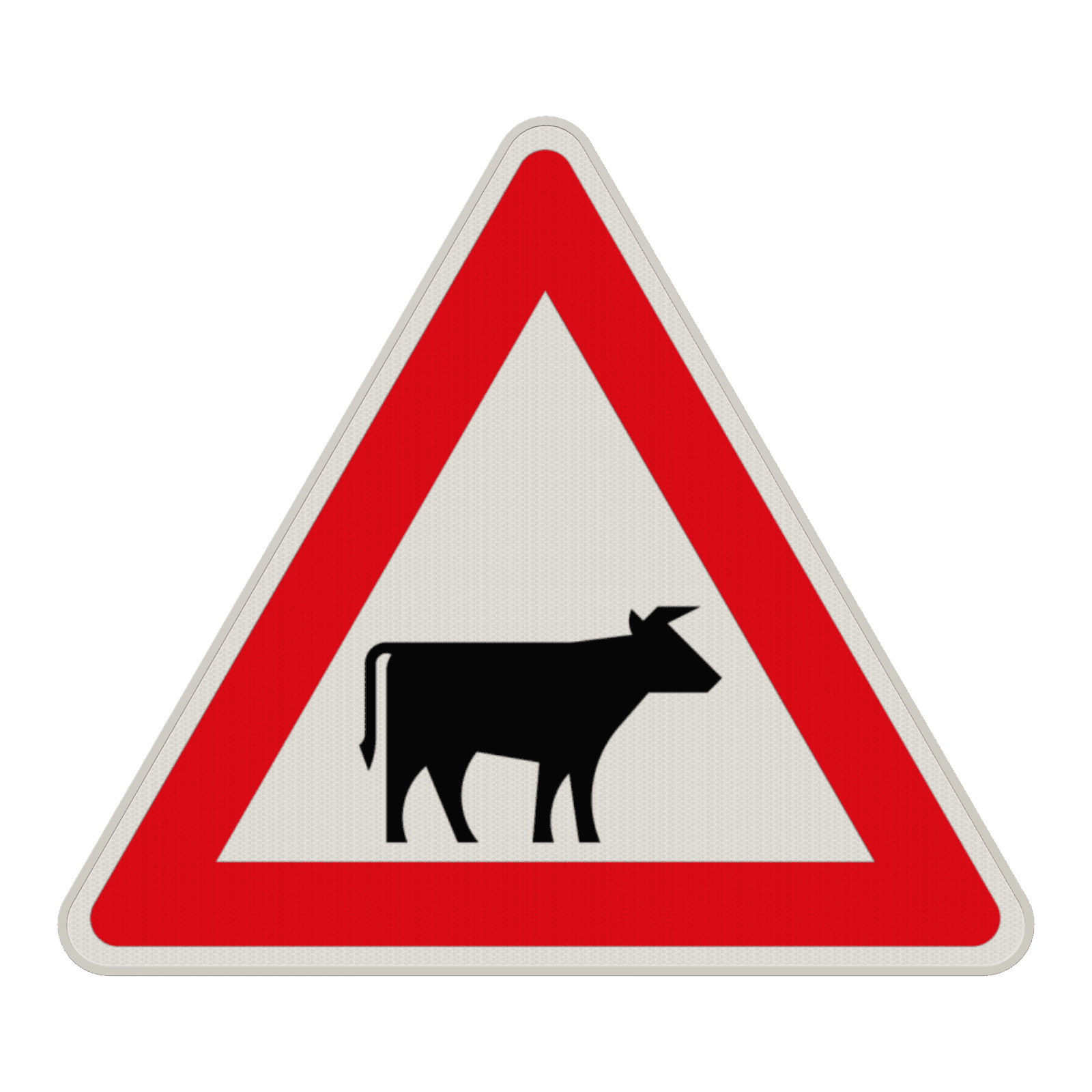 Verkehrszeichen 101-22 - Viehtrieb, Tiere, Aufstellung links