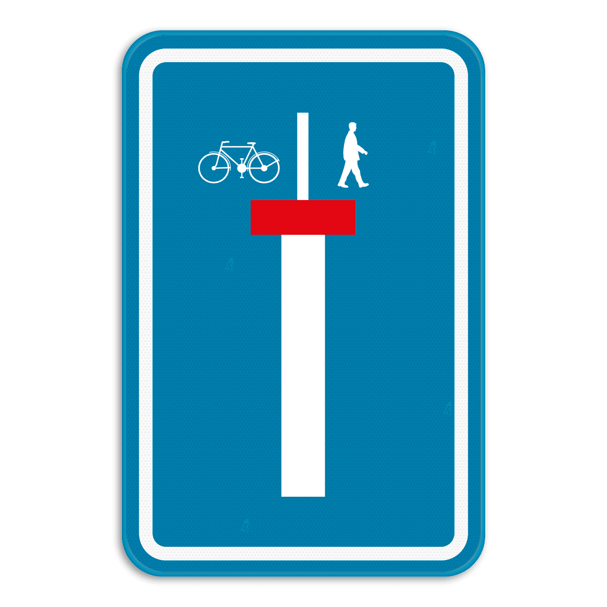 Verkeersbord SB250 F45b - Doodlopende weg, uitgezonderd voetgangers en fietsers