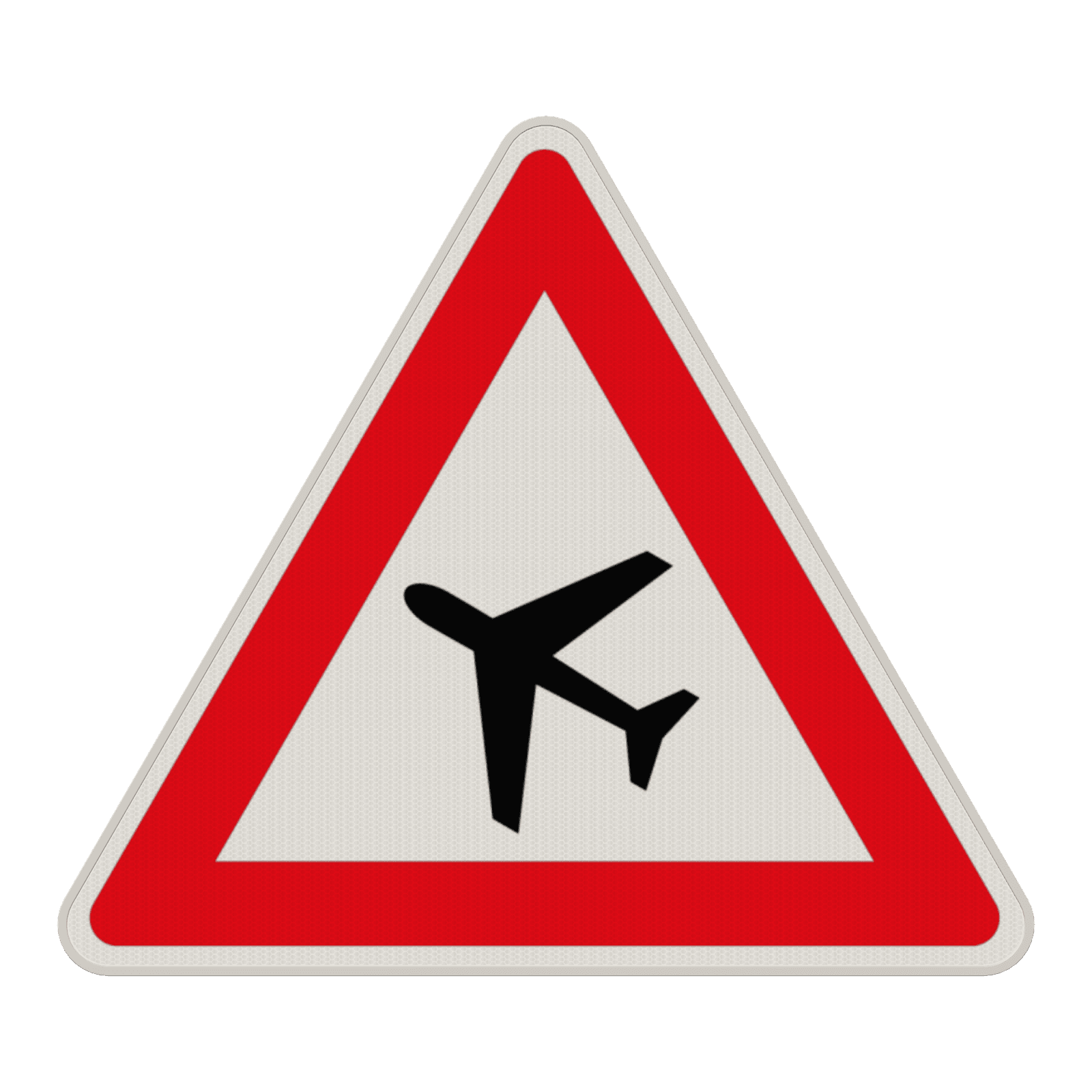 Gefahrzeichen 101-10 - Flugbetrieb, Aufstellung rechts